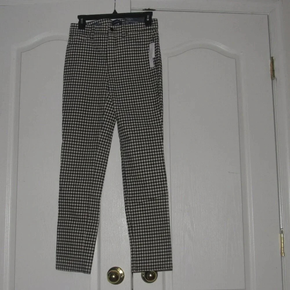 NWT TALBOTS Flawless Slimming High-Waisted Straight Leg Plaid Corduroy Pants 2P - Picture 2 of 8